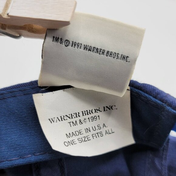 Acme Clothing Co Bugs Bunny Varsity B Hat Blue Embroidered Snapback 1991 USA VTG - Picture 10 of 10